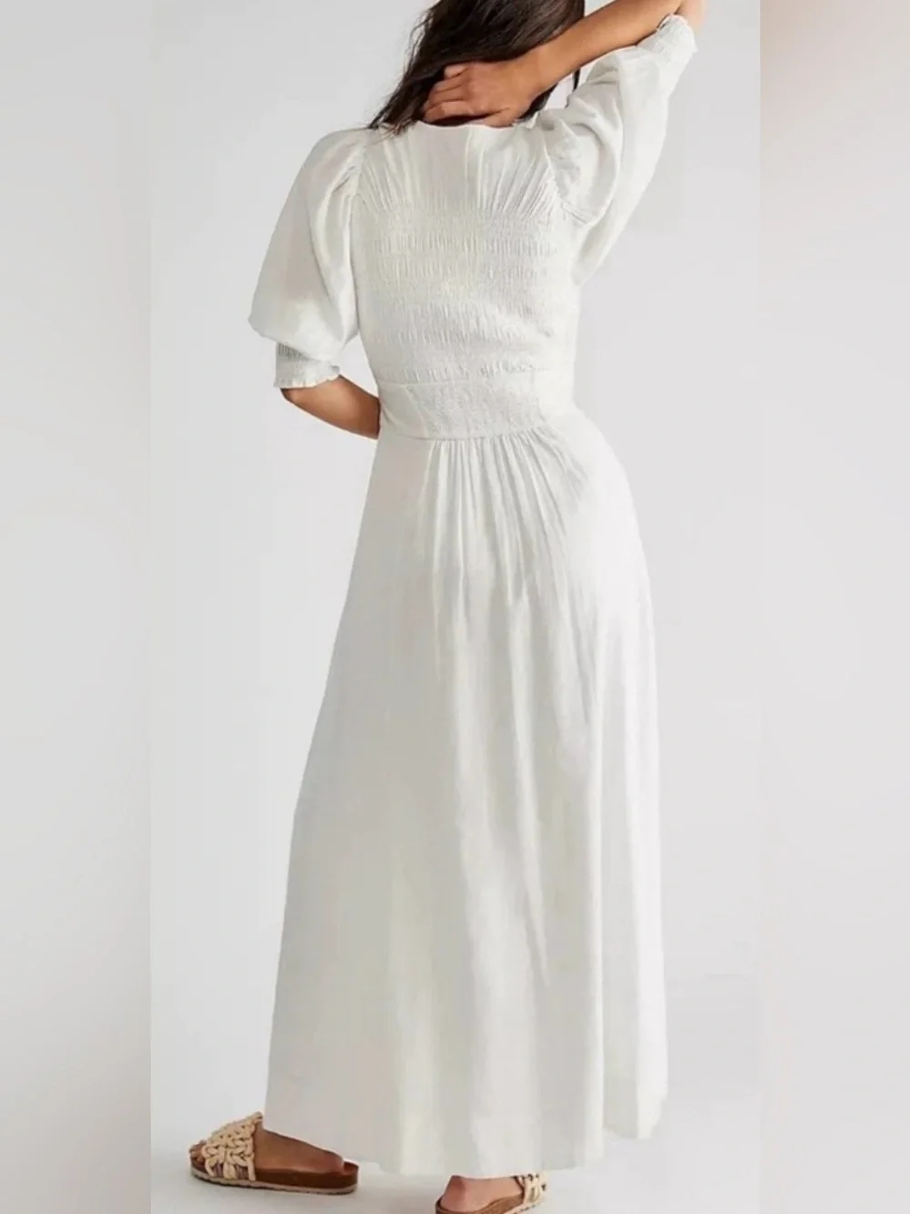 Free People White Button-Front High-Low Maxi Skirt - Picture 2 of 7